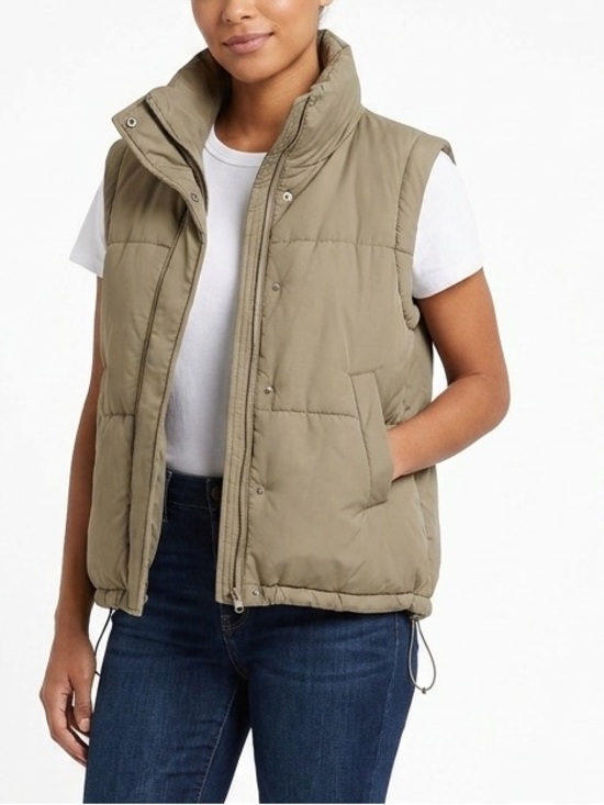 Altar'd State Jackets & Blazers - ALTAR’D STATE Olive Green Quilted Puffer Vest w High Neck